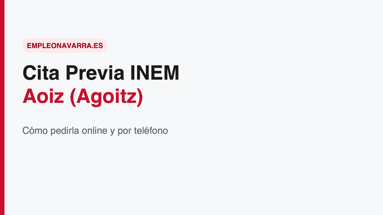 Cita Previa INEM Aoiz (Agoitz): Cómo Pedirla Online y por Teléfono