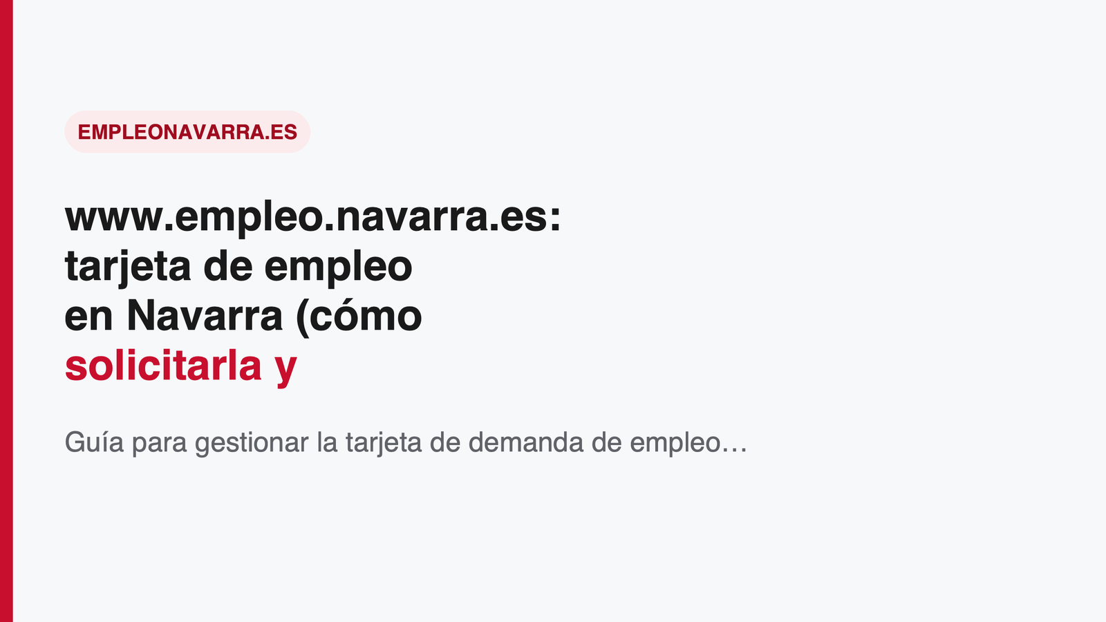 www.empleo.navarra.es: tarjeta de empleo en Navarra (cómo solicitarla y renovarla)