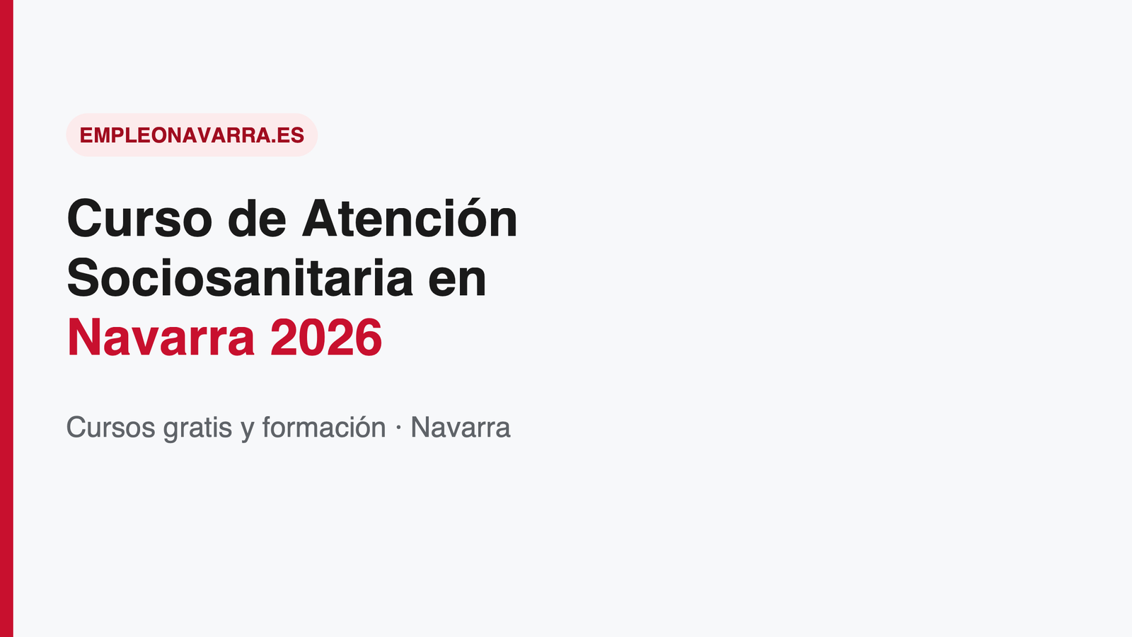 Curso de Atención Sociosanitaria en Navarra 2026