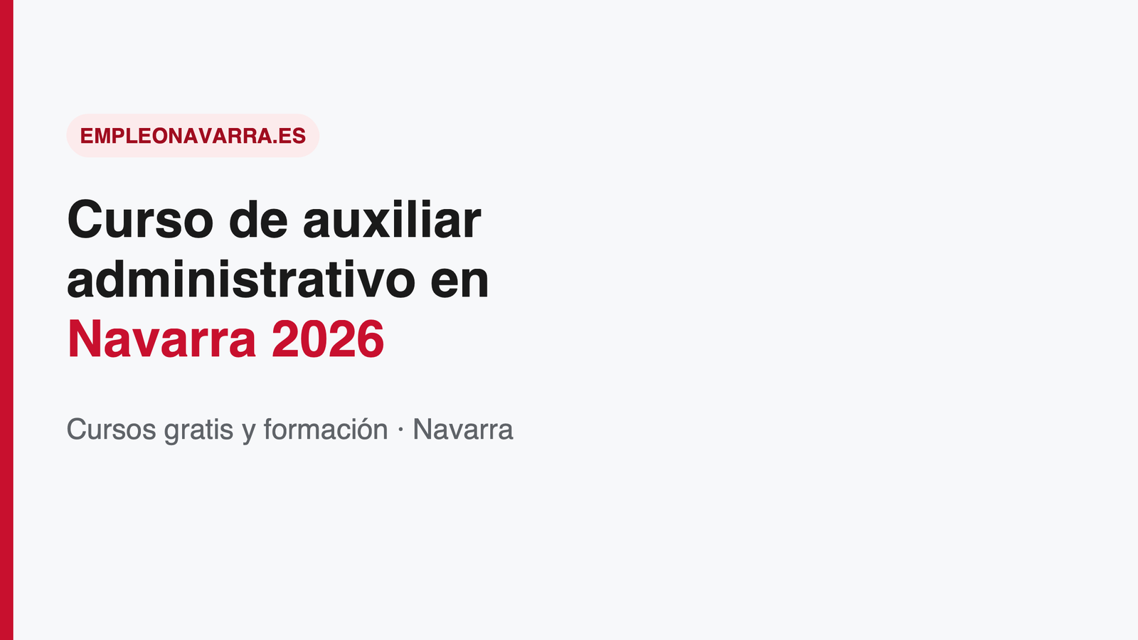 Curso de auxiliar administrativo en Navarra 2026