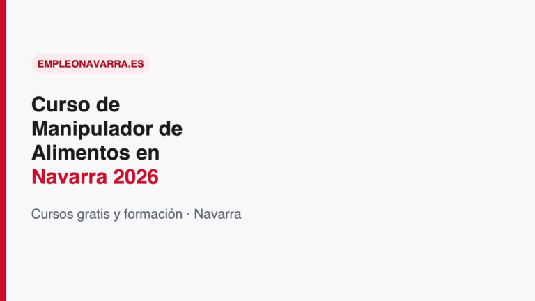 Curso de Manipulador de Alimentos en Navarra 2026