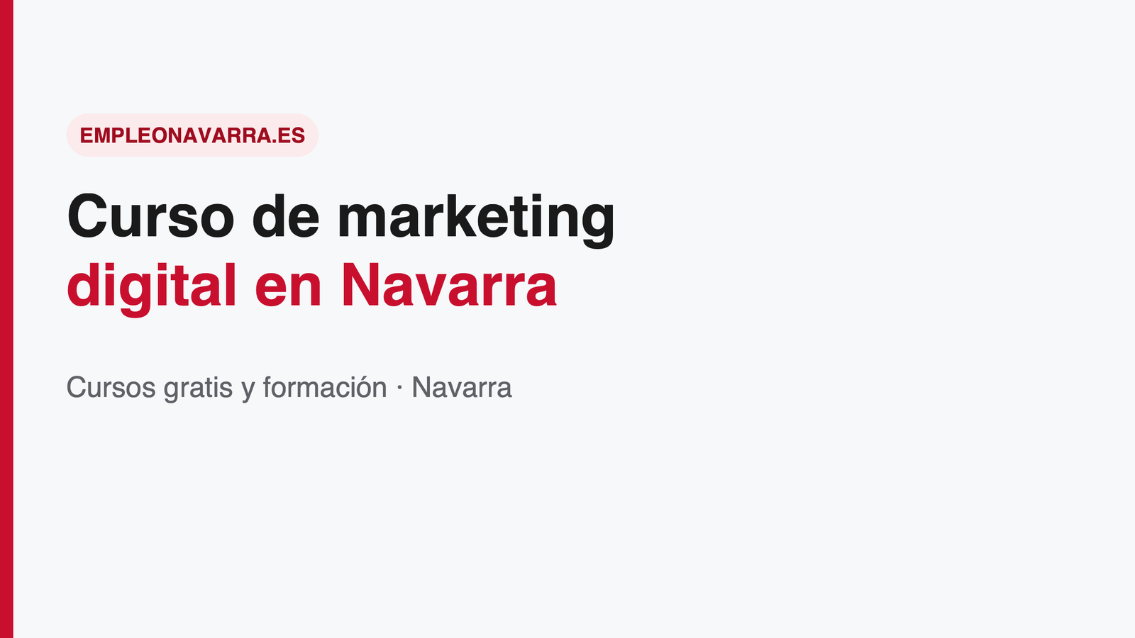 Curso de marketing digital en Navarra: gratis 2026