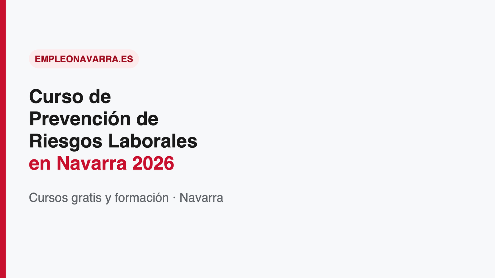 Curso de Prevención de Riesgos Laborales en Navarra 2026