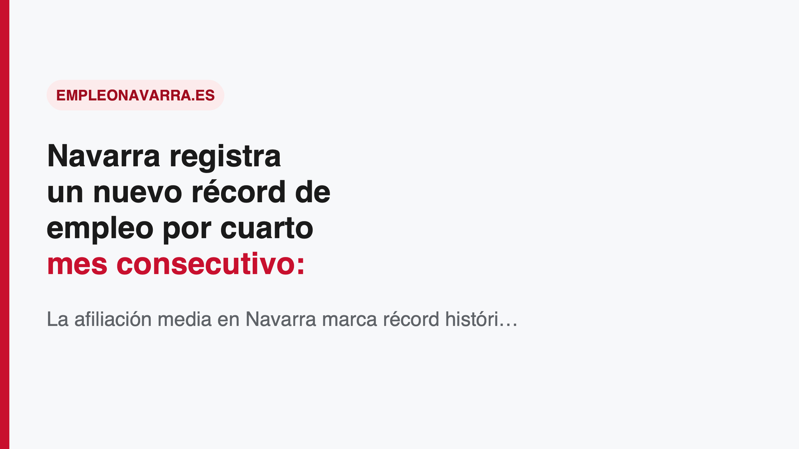 Navarra registra un nuevo récord de empleo por cuarto mes consecutivo: 7.587 afiliaciones más en un año
